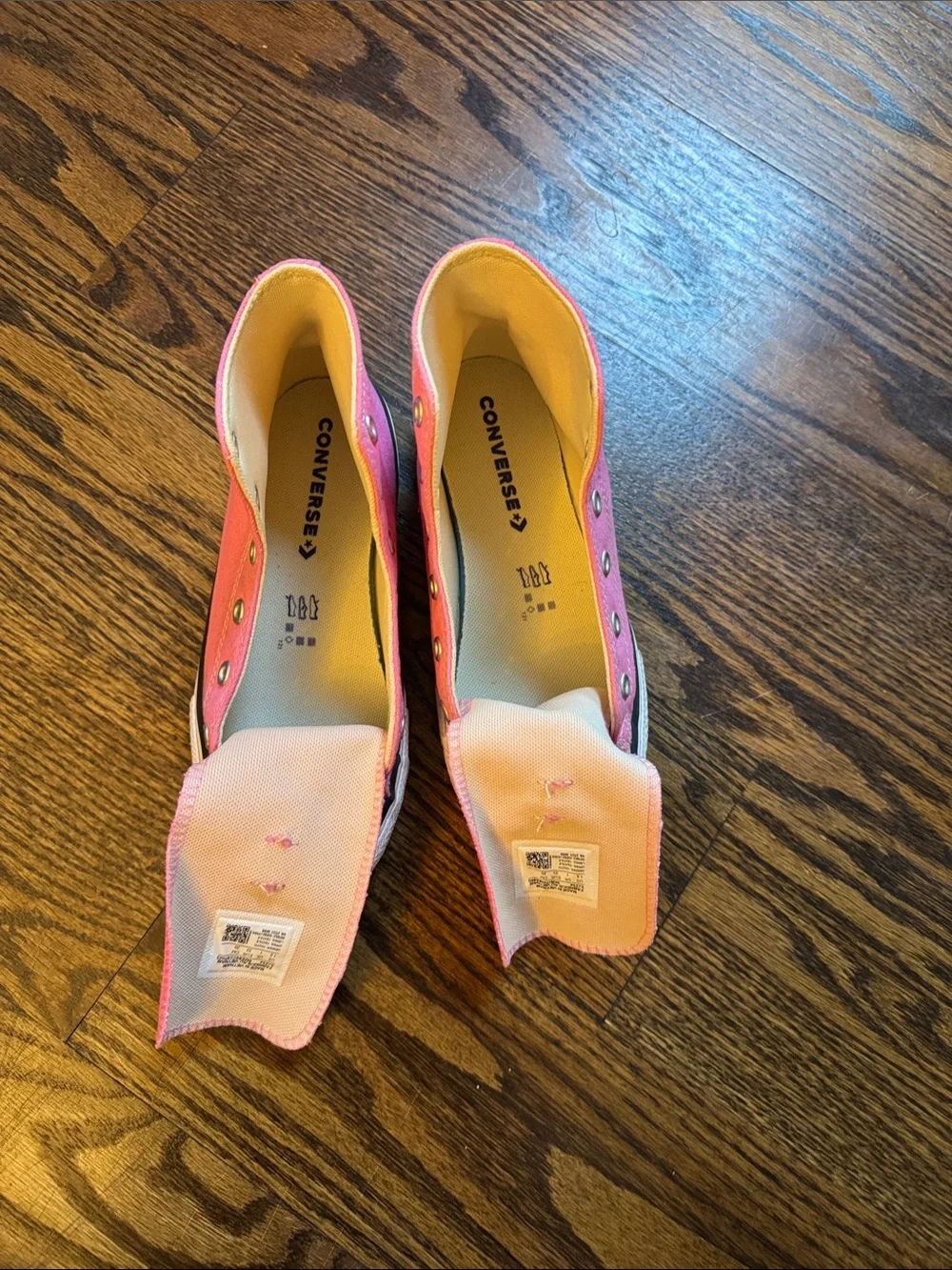 Converse Low Top Slip-On Sneakers - Pink and White